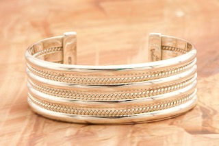 Artie Yellowhorse Sterling Silver Native American Bracelet